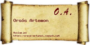 Orsós Artemon névjegykártya