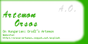 artemon orsos business card